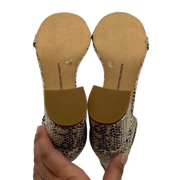 Inc International Concepts Women Hadwin Scallop Snake Sandals Size 7M Open Toe - Picture 7 of 14